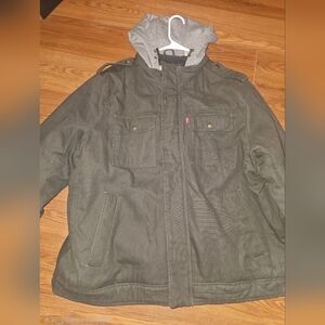 Levi's Men's Size XXL olive Military Hoodie Jacket